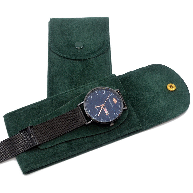 Flannelette Snap Watch Pouch Travel Storage Timepieces Organizer Dust Protection Case Man Woman Portable Watch Bag Closed 7*13CM