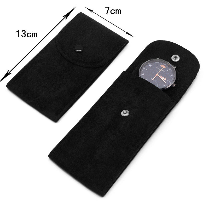 Flannelette Snap Watch Pouch Travel Storage Timepieces Organizer Dust Protection Case Man Woman Portable Watch Bag Closed 7*13CM