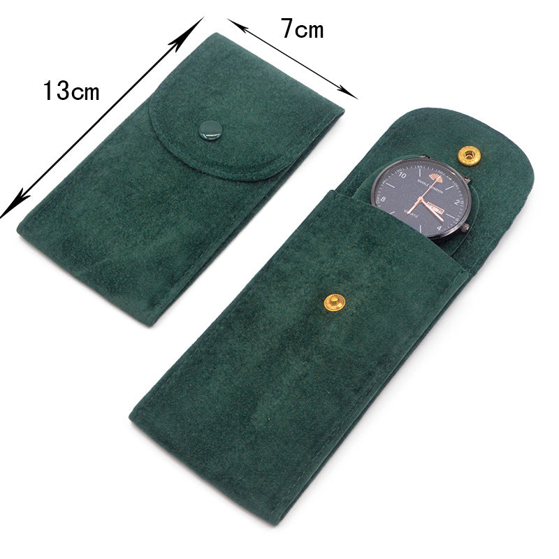 Flannelette Snap Watch Pouch Travel Storage Timepieces Organizer Dust Protection Case Man Woman Portable Watch Bag Closed 7*13CM
