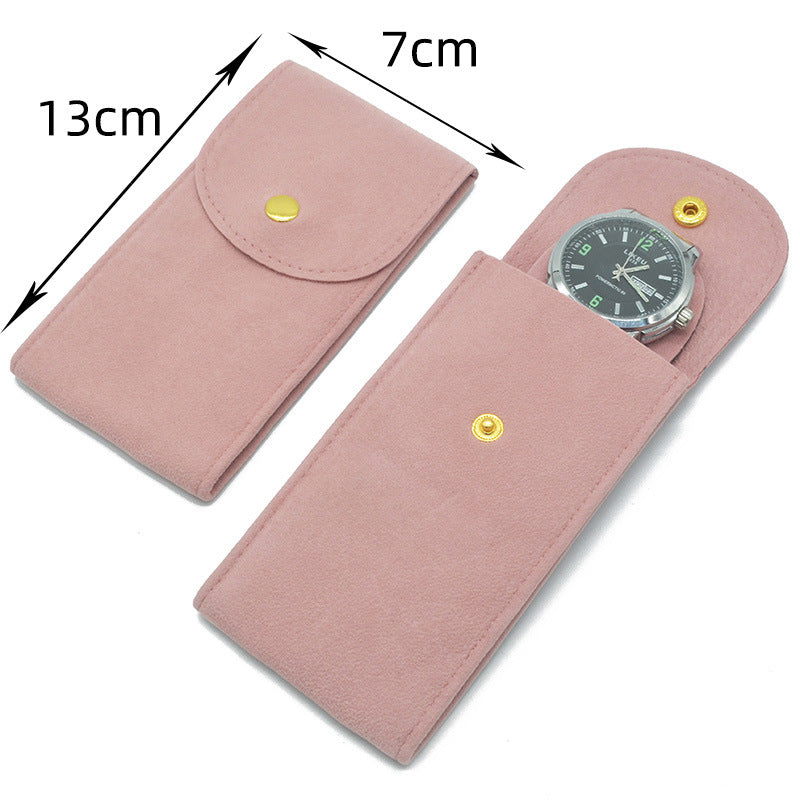 Flannelette Snap Watch Pouch Travel Storage Timepieces Organizer Dust Protection Case Man Woman Portable Watch Bag Closed 7*13CM