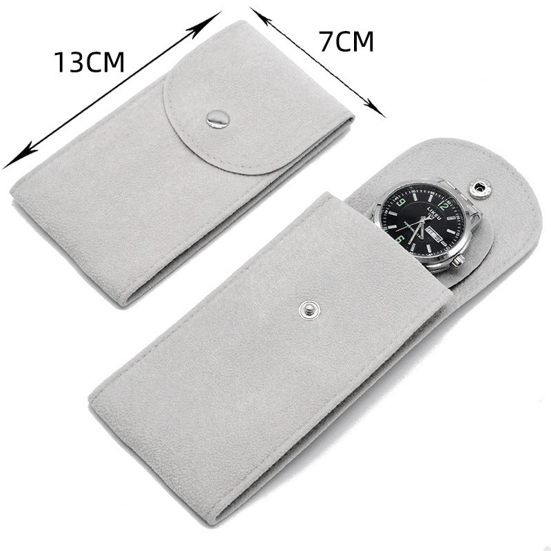 Flannelette Snap Watch Pouch Travel Storage Timepieces Organizer Dust Protection Case Man Woman Portable Watch Bag Closed 7*13CM