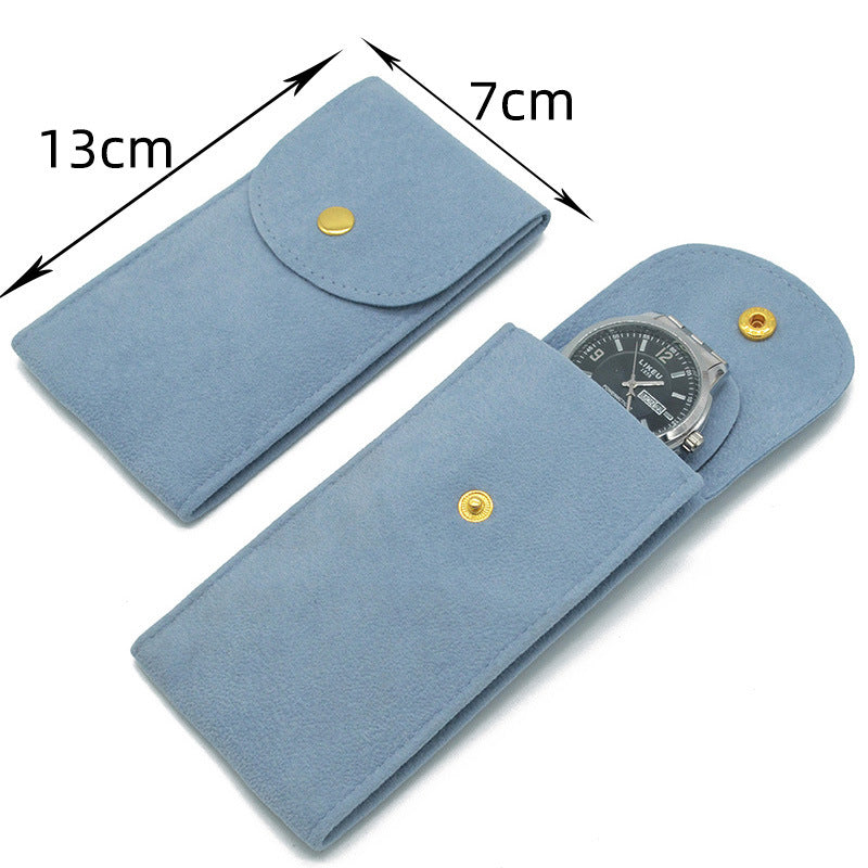 Flannelette Snap Watch Pouch Travel Storage Timepieces Organizer Dust Protection Case Man Woman Portable Watch Bag Closed 7*13CM