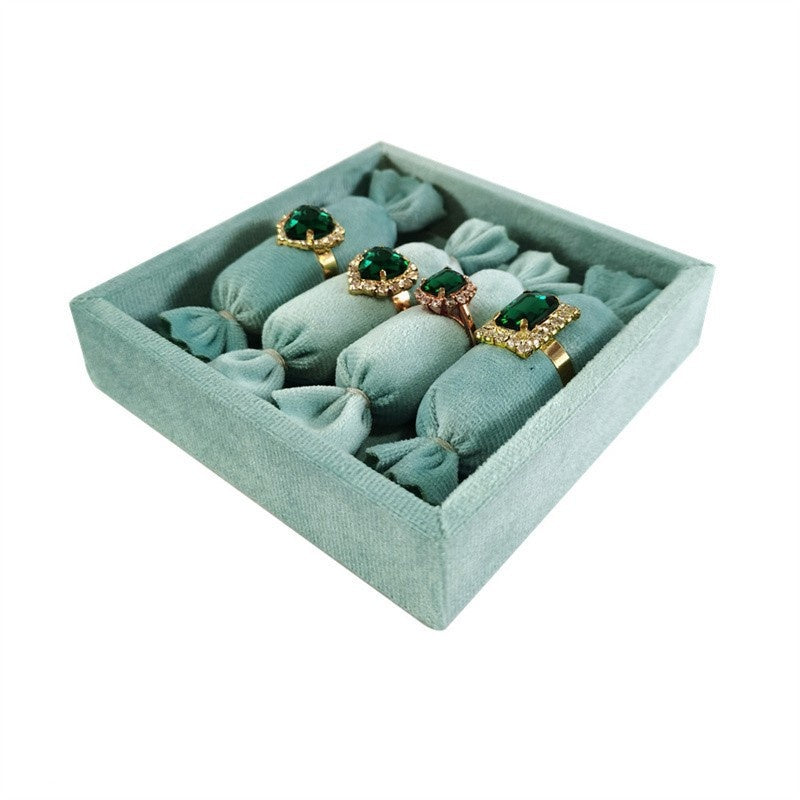 Creative Candy-Shapped Detachable Rings Tray Remove Ring Holder Tary Soft Velvet Surface Jewelry Storage Organizer Display