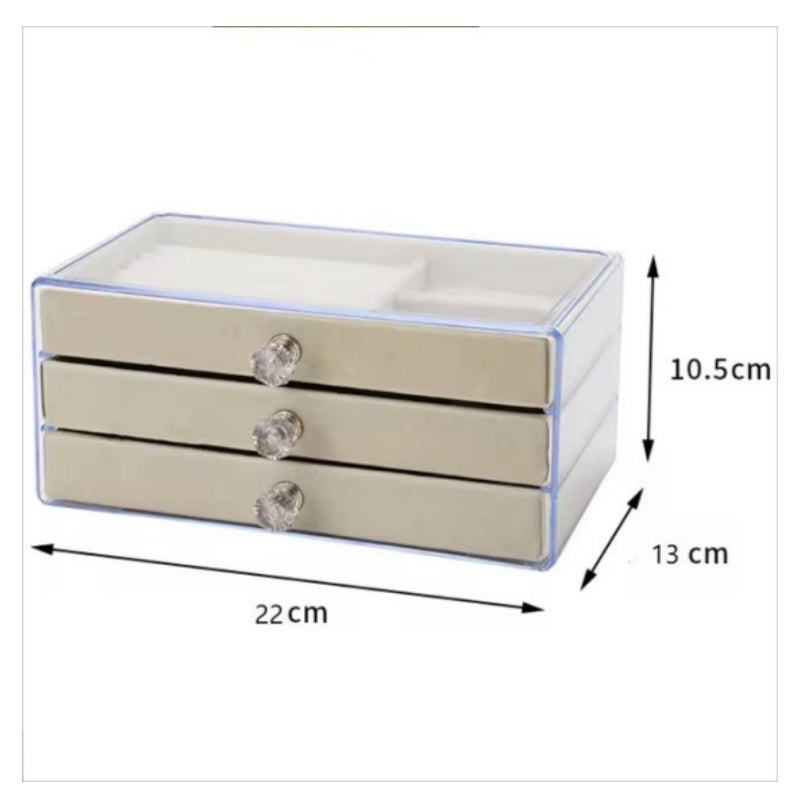 3 Layers Jewelry Display Box Earrings Necklace Bracelet Rings Organizer Storage Container Clear Acrylic Drawer Jewelry Tray