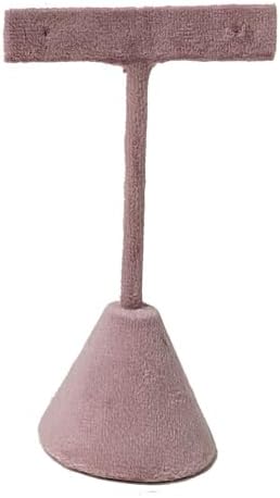 Metal Earring Stand with Pink Velvet Cover - Display Holder for Ear Studs, 1.6"D x 1.6"W x 4"H/5"/6"