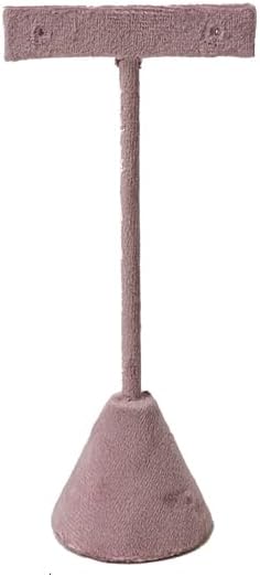 Metal Earring Stand with Pink Velvet Cover - Display Holder for Ear Studs, 1.6"D x 1.6"W x 4"H/5"/6"