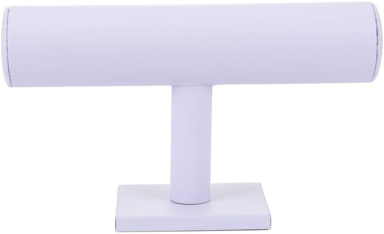 Velvet T-Bar Jewelry Display Stand for Bracelets, Anklets, Bangles, and Watches, 2-Inch Diameter Cylinder Black Fabric-Wrapped Organizer