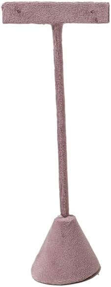 Metal Earring Stand with Pink Velvet Cover - Display Holder for Ear Studs, 1.6"D x 1.6"W x 4"H/5"/6"
