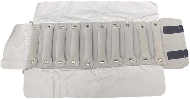 Jewelry Travel Roll Small Bag Black and Gray inside For Rings (Black and Gray)