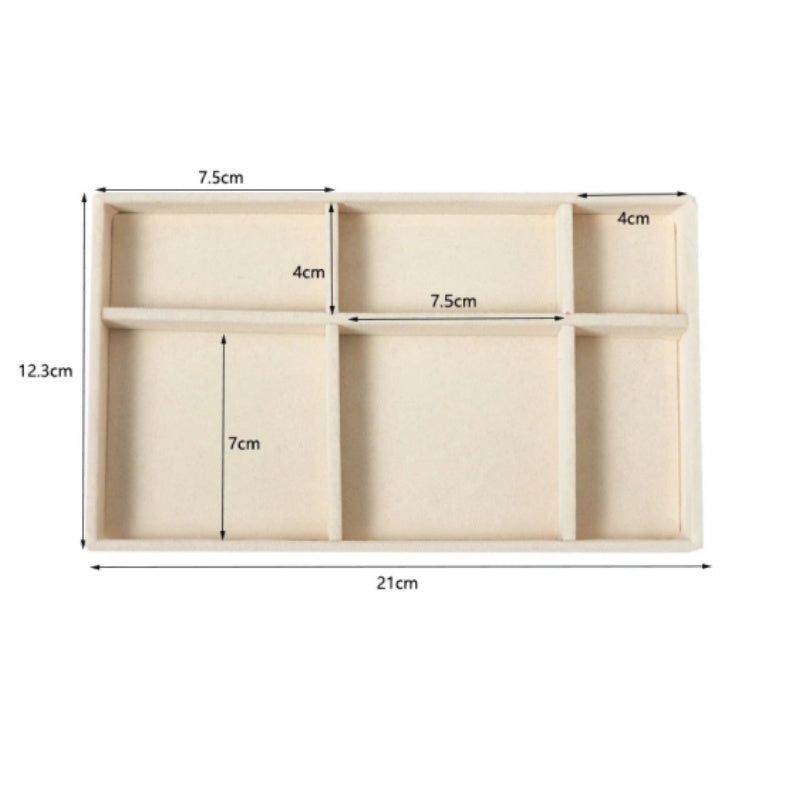 Portable Jewelry Display Tray Velvet Storage Necklace Earrings Bracelet Ring Container Organizer Holder Tray Stackable 4Pcs Prop
