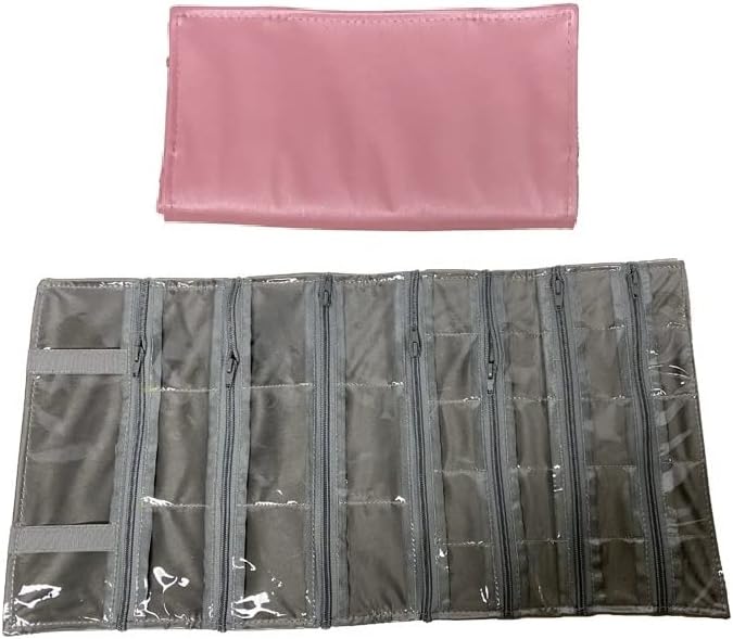 SCIKHEFT Velvet Travel Jewelry Case Roll Bag Organizer for Necklace Bracelets Ring Earrings