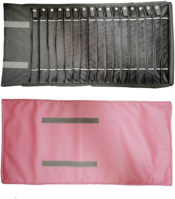 Portable Jewelry Roll Untangled Secure Necklace Travel Storage Bag Displays Holder 16 Chain (black velvet)