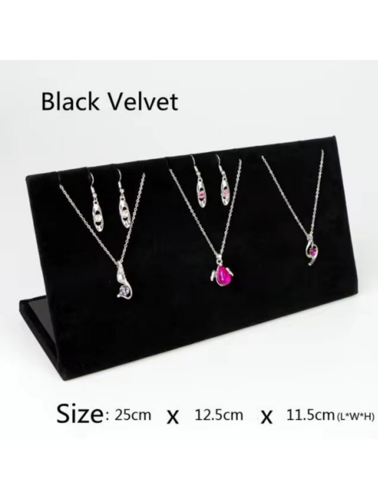 Premium Velvet L-Shapped Jewelry Display Stand Necklace Pendant Earrings Studs Earrings Organizer Rack for Retail Home Showcase
