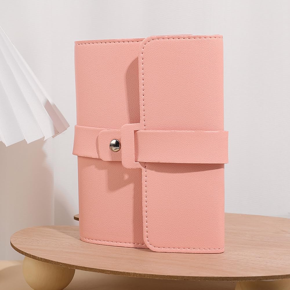 Earring Book Organizer, Portable Earring Holder Case Pu Leather Travel Earring Case with Foldable Book Design
