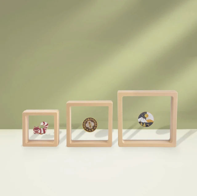 10Pcs 3D Floating Picture Frame Shadow Box Jewelry Display Stand Ring Pendant Holder Protect Jewellery Stone Presentation Case