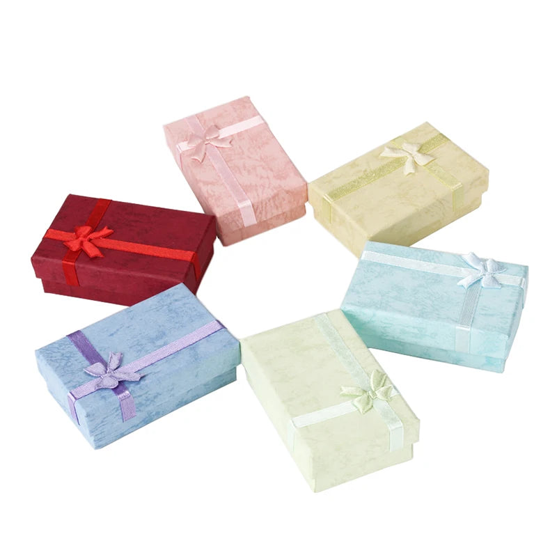 Paper Gift Boxes for Jewelry Packaging 5*8*2.5cm Ring Earrings Necklace Holder Display Wedding Gift 16pcs/Lot