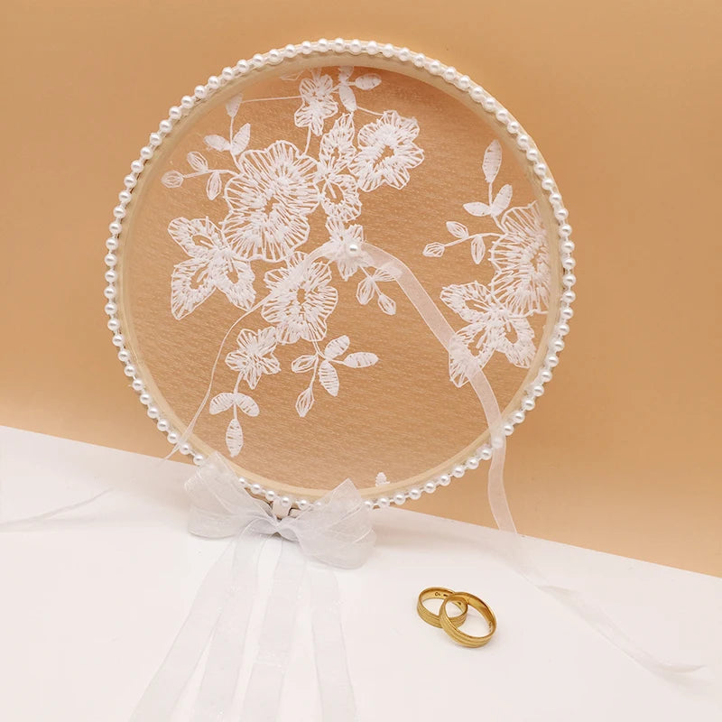 Lace Ring Box Bridal Ring Pillow Creative Wedding Ring Case Mori\'s Proposal Prop Display Stand Jewelry Holder