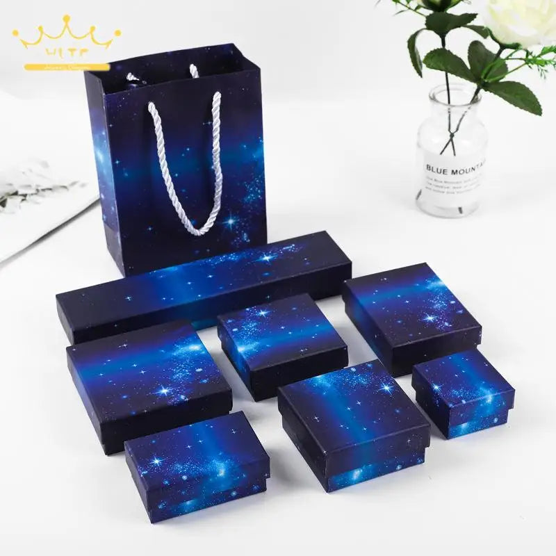 Blue Star Jewelry Packaging Box Ring Bracelet Gift Box Necklace Pendant Storage Jewelry Box