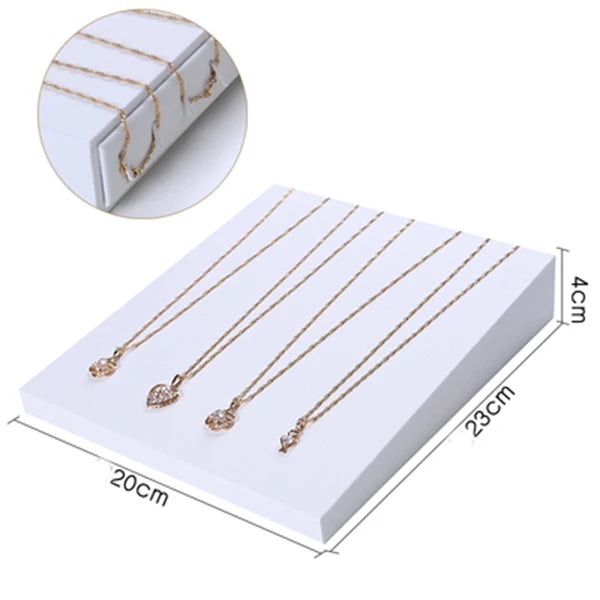 Jewelry Props Ring Necklace Display Tray Bracelet Earring Holder Exhibitor Jewelry Tray Bangle Rack Leather Jewelry Organizer