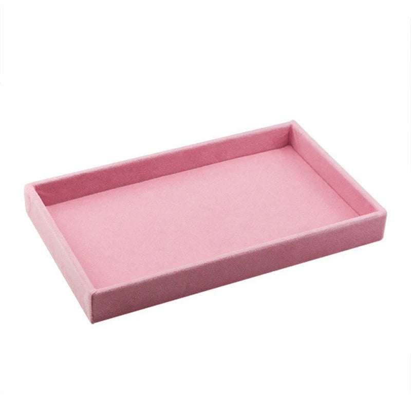 Velvet Jewelry Box Organizer Ring Stud Slot Bar Tray Chain Earring Cufflink Holder Accessorie Bague Bijoux Jewelry Display Box