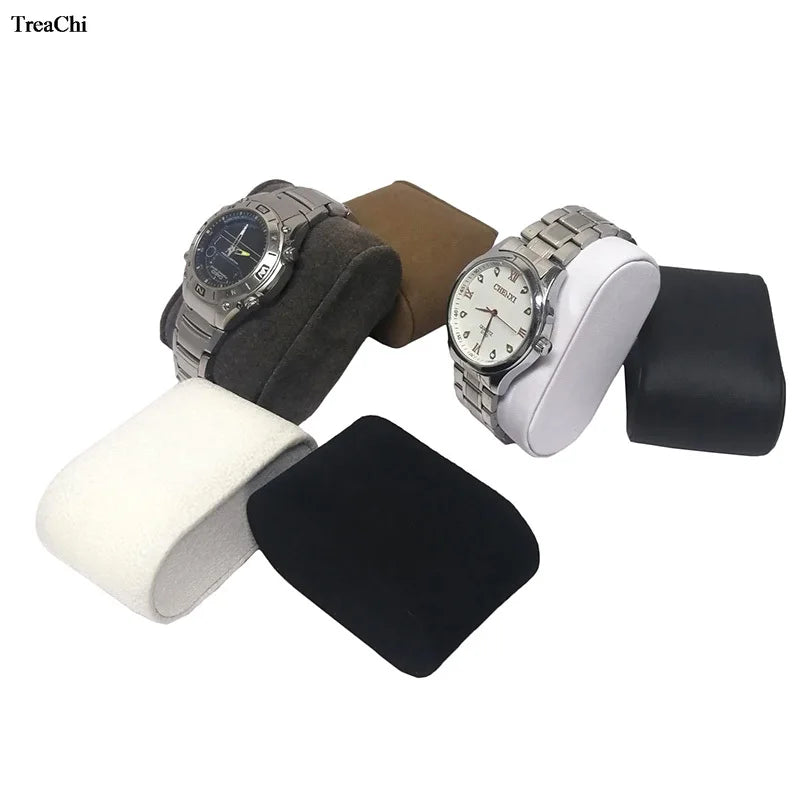 New Watch Jewelry Storage Pillow Holder PU Bangle Chain Organizer Velvet Pendant Anklet Pillow Cushion Stand Showcase