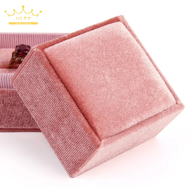 Corduroy Jewelry Box High Quality Creative Propose Ring Gift Box Necklaces Rings Pendant Packaging Box Velvet Container
