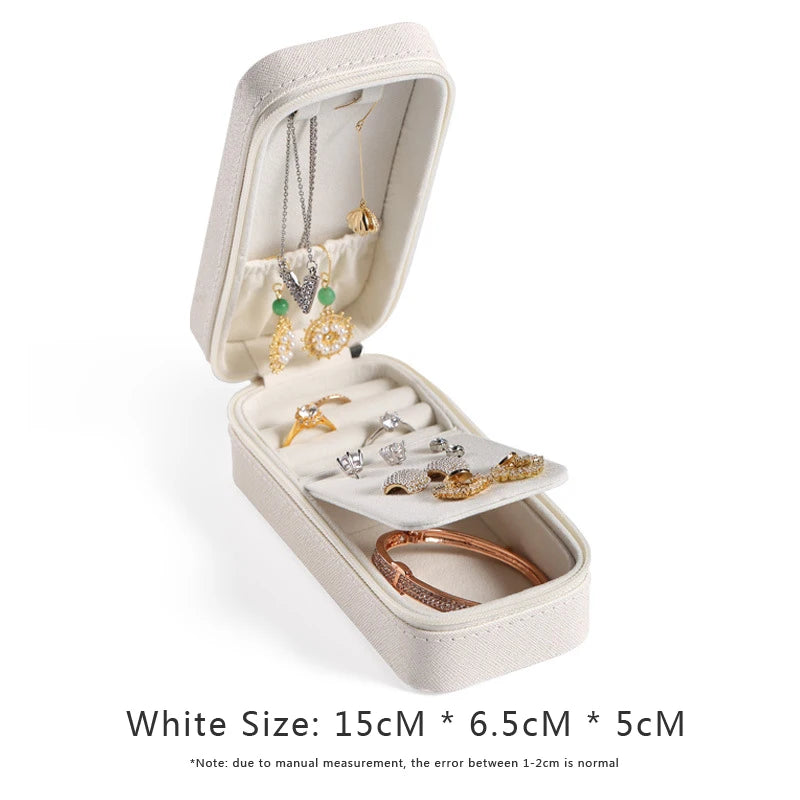 Portable Useful Creative Travel Home 2021 New Jewelry Holder Earrings Leather Jewelry Storage Box PU Leather Small Jewelry Bag