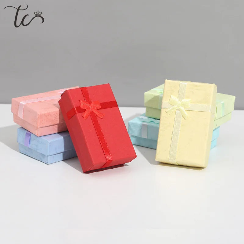Paper Gift Boxes for Jewelry Packaging 5*8*2.5cm Ring Earrings Necklace Holder Display Wedding Gift 16pcs/Lot