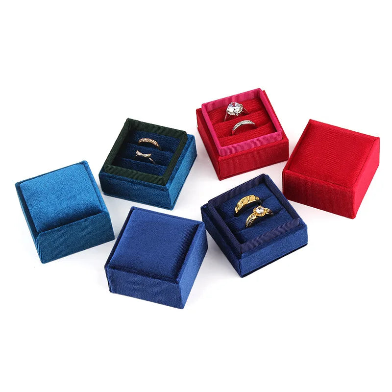 Corduroy Jewelry Box High Quality Creative Propose Ring Gift Box Necklaces Rings Pendant Packaging Box Velvet Container