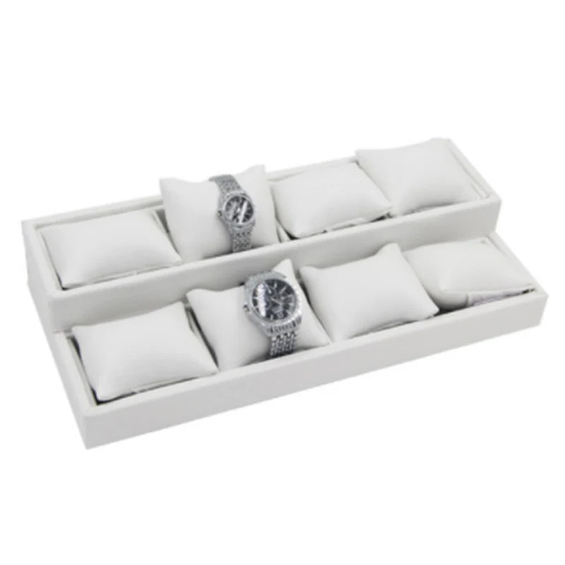 2Layers Velvet Bracelet Jewelry Storage Box Soft Watch Pillow Holder Bracelet Chain Earring Cushion Tray Ring Organizer Showcase