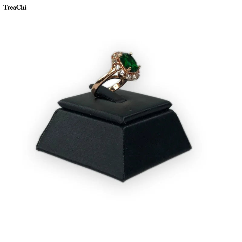 Faux PU Jewelry Counter Showcase Black Necklace Bracelet Organizer Holder Diamond Ring Earring Display Storage Stand