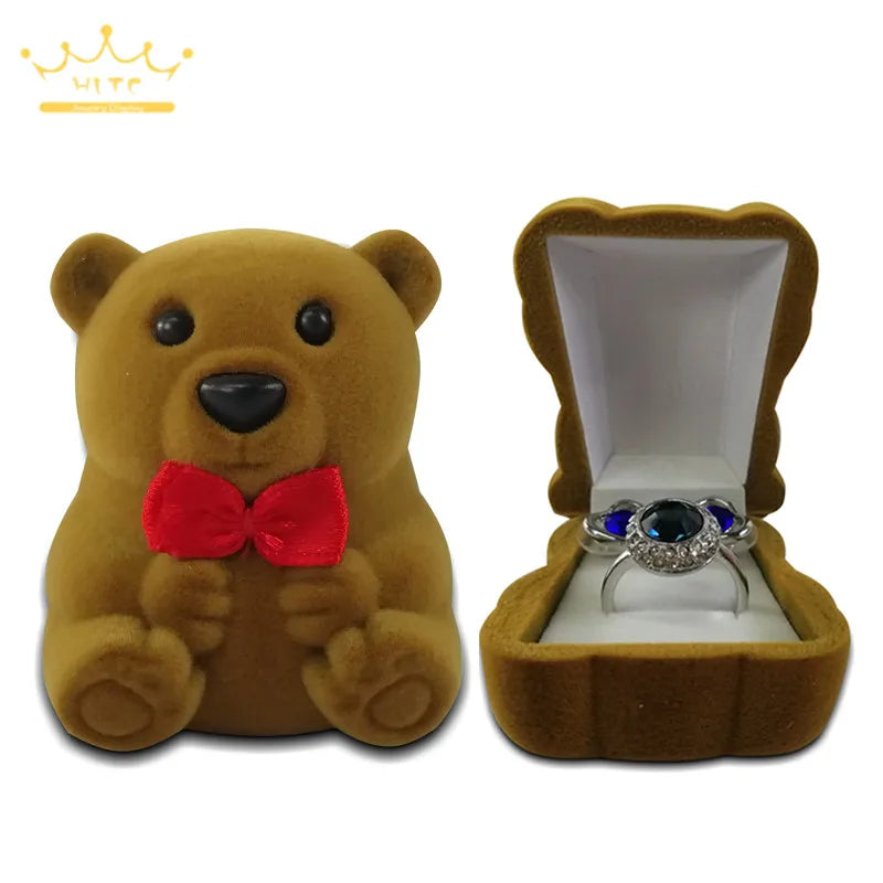 Lovely Ring Boxes Jewelry Organizer Earrings Rings Storage Case Creative Velvet Small Gift Box Mini Container