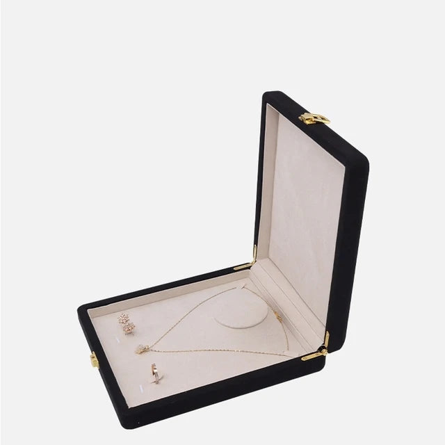 New High-End Large Boxes Pearl Necklace Earrings Set Jewelry Packaging Box Metal Lock Buckle Jewelry Organizer Gift Box 20*23Cm