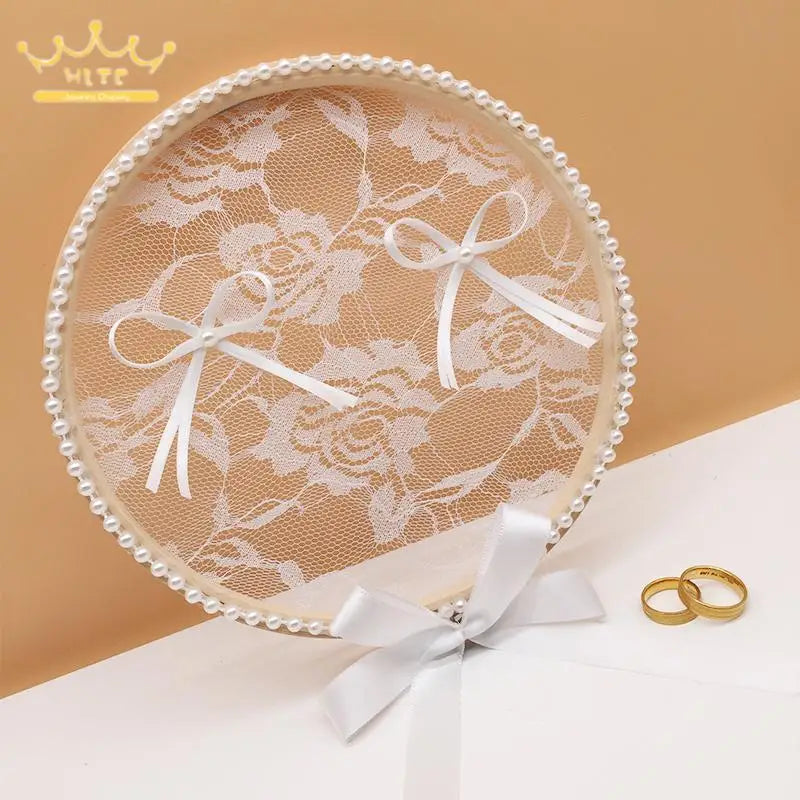 Lace Ring Box Bridal Ring Pillow Creative Wedding Ring Case Mori\'s Proposal Prop Display Stand Jewelry Holder