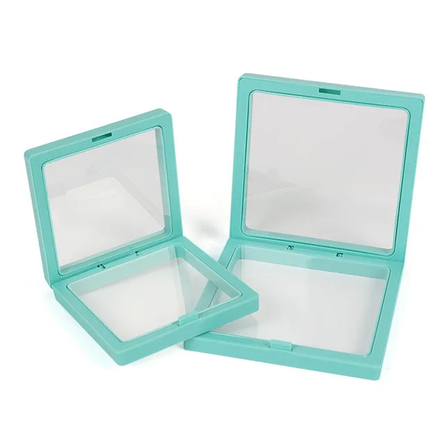 10Pcs 3D Floating Picture Frame Shadow Box Jewelry Display Stand Ring Pendant Holder Protect Jewellery Stone Presentation Case