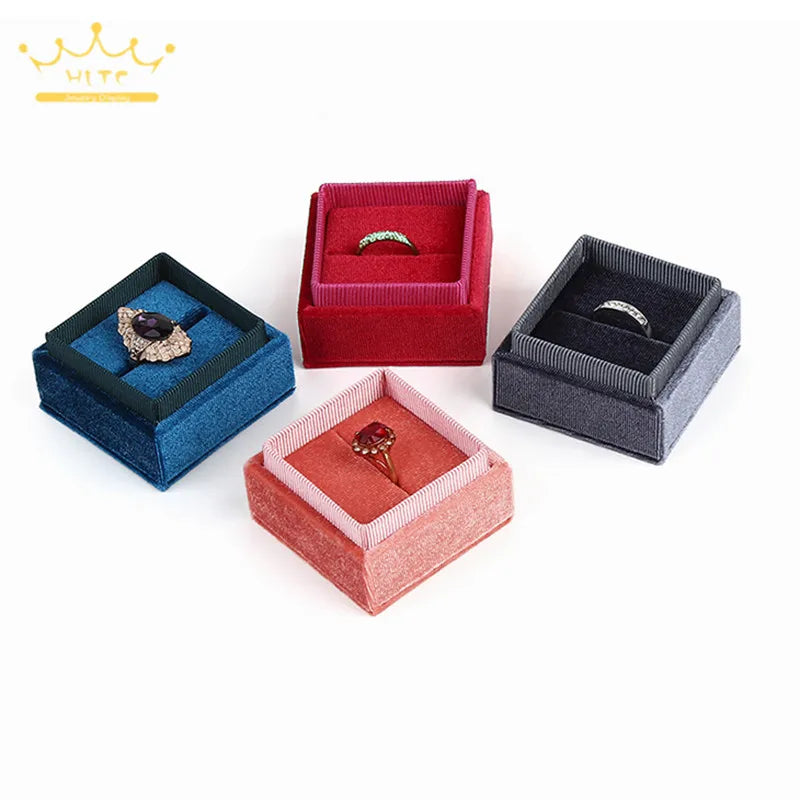 Corduroy Jewelry Box High Quality Creative Propose Ring Gift Box Necklaces Rings Pendant Packaging Box Velvet Container