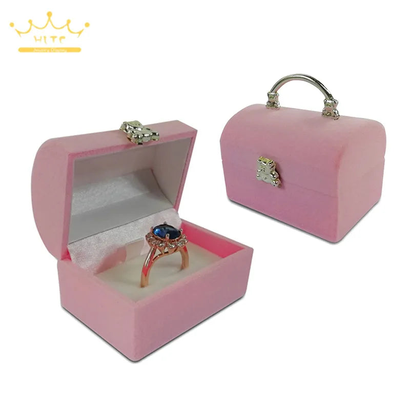 Lovely Ring Boxes Jewelry Organizer Earrings Rings Storage Case Creative Velvet Small Gift Box Mini Container