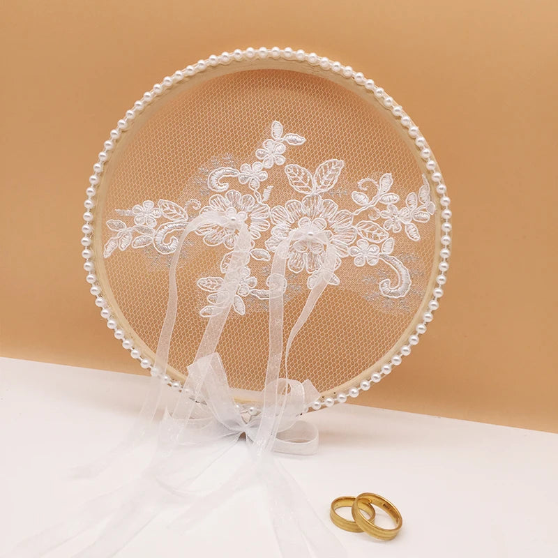 Lace Ring Box Bridal Ring Pillow Creative Wedding Ring Case Mori\'s Proposal Prop Display Stand Jewelry Holder