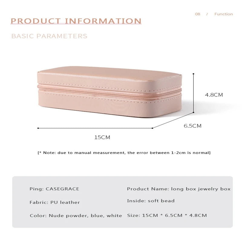 Portable Useful Creative Travel Home 2021 New Jewelry Holder Earrings Leather Jewelry Storage Box PU Leather Small Jewelry Bag