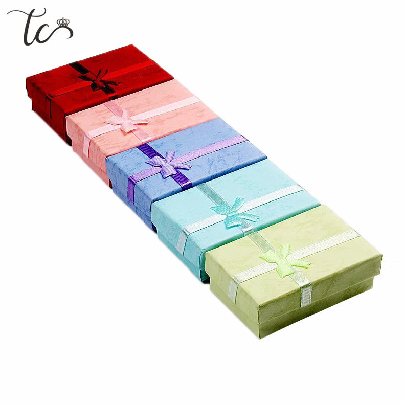 Paper Gift Boxes for Jewelry Packaging 5*8*2.5cm Ring Earrings Necklace Holder Display Wedding Gift 16pcs/Lot