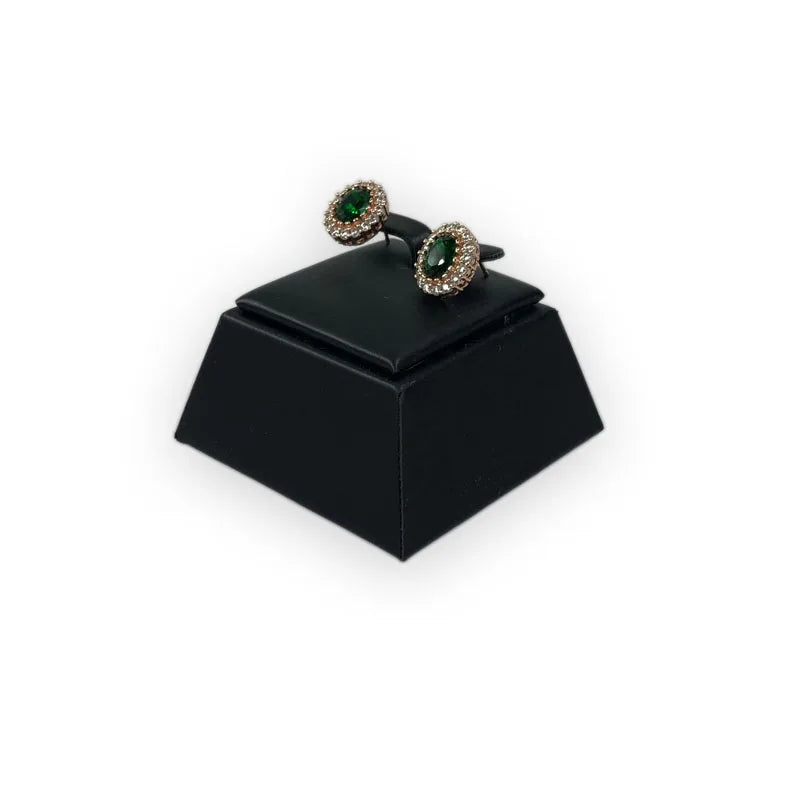 Faux PU Jewelry Counter Showcase Black Necklace Bracelet Organizer Holder Diamond Ring Earring Display Storage Stand