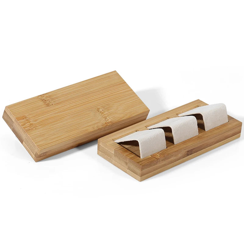 Bamboo Wood Earrings Display Bracket Jewelry Display Tray Earrings Display Shelf Jewelry Tray