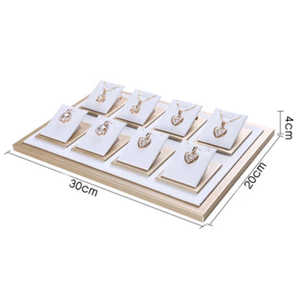 Jewelry Props Ring Necklace Display Tray Bracelet Earring Holder Exhibitor Jewelry Tray Bangle Rack Leather Jewelry Organizer