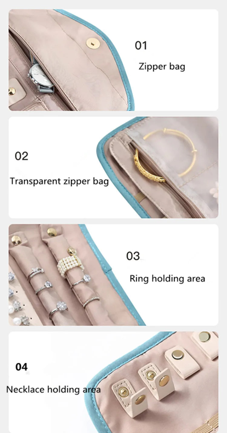 Jewelry Organizer Portable Travel Soft Case Large Capacity Accessories Organize Jewelry Bags and Packaging