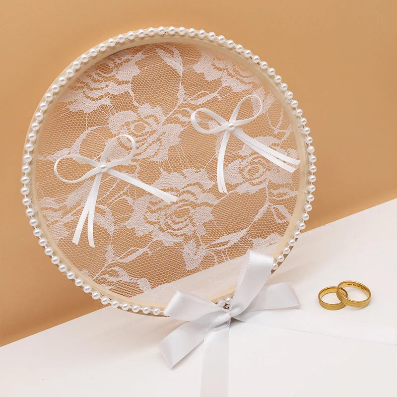 Lace Ring Box Bridal Ring Pillow Creative Wedding Ring Case Mori\'s Proposal Prop Display Stand Jewelry Holder