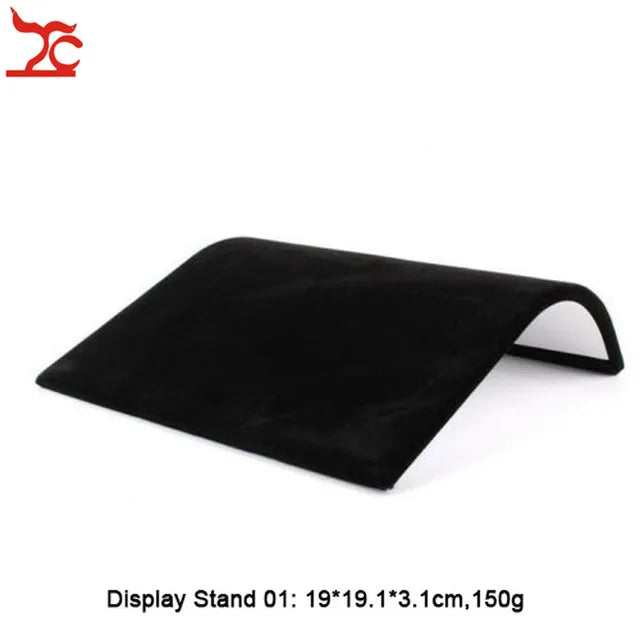 Black Velvet Series Jewelry Organizer Holder Wooden Jewellery Necklace Stand Bangle Earring Watch T Bar Storage Showcase