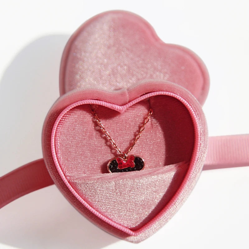 Corduroy Heart-shaped Jewelry Box Single Ring Box Lovers Ring Box Pendant Necklace Box Velvet Jewelry Boxes and Packaging
