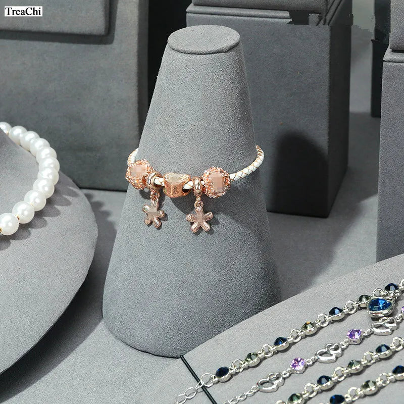 Gray Microfiber Model Portrait Jewelry Display Stand Window Jewelry Props Necklace Pendant Display Stand Set Jewlery Organizer