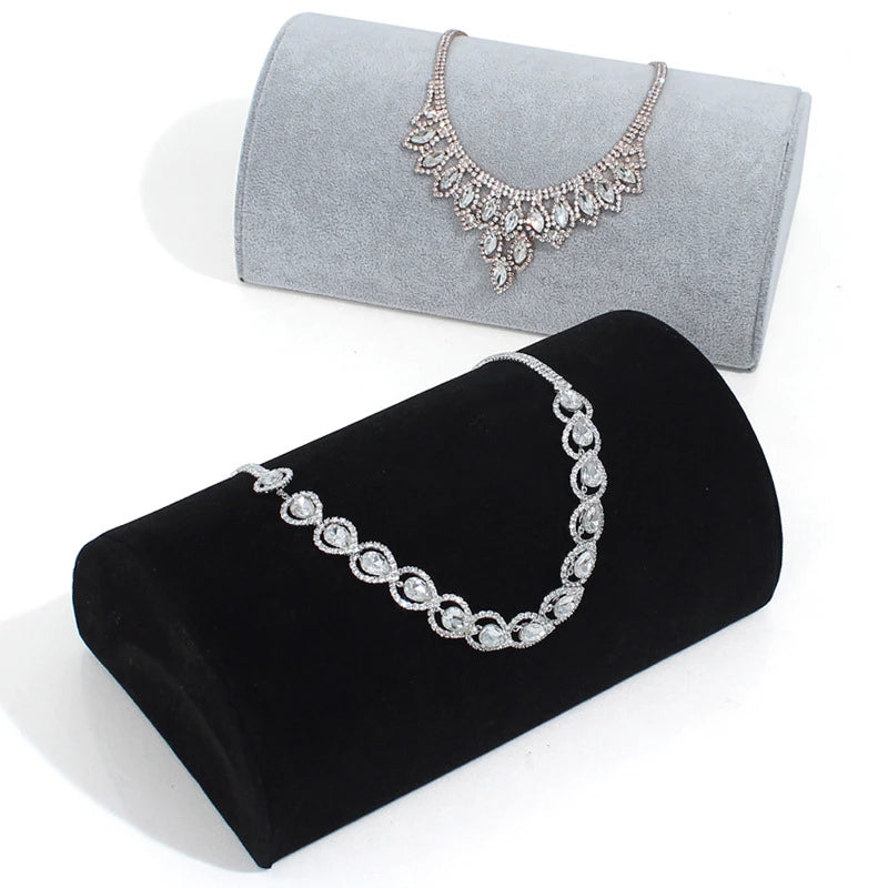 New Arched Velvet Fabric Mannequin Necklace Jewelry Pendant Display Bracelet Stand Showcase Counter Decorate Organizer