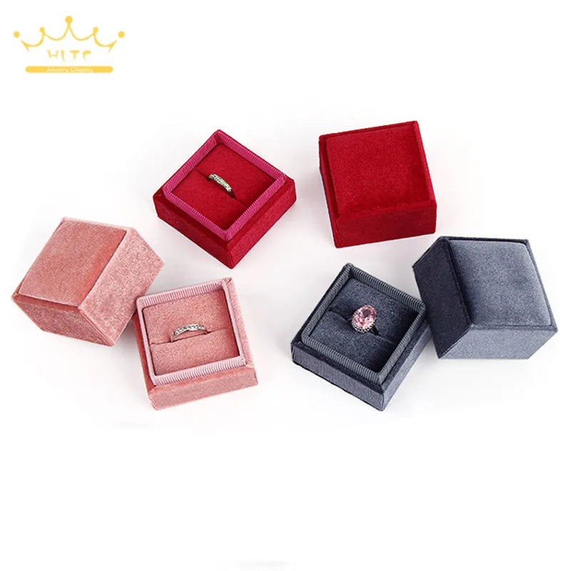 Corduroy Jewelry Box High Quality Creative Propose Ring Gift Box Necklaces Rings Pendant Packaging Box Velvet Container
